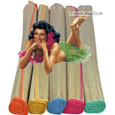 Strandmatte 175x60cm aus weichem Bastmaterial, eingefasst