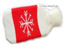 W&auml;rmeflasche mit Stoff&uuml;berzug rot/weiss...