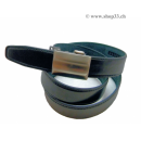 Ledergurt 120cm schwarz, Patentschnalle