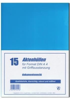 Aktenhüllen, Klasichtmappen DIN A4   mit Griffausstanzung BLAU