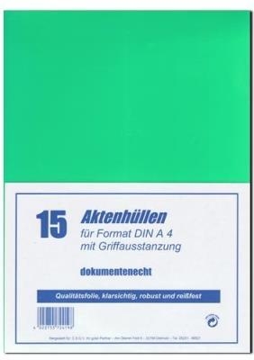 Aktenhüllen, Klasichtmappen DIN A4   mit Griffausstanzung GRÜN