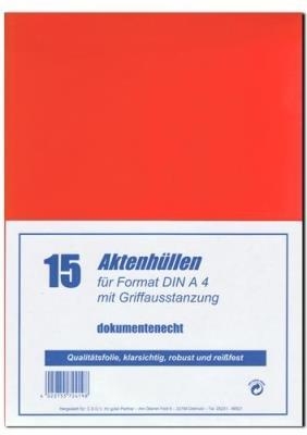 Aktenhüllen, Klasichtmappen DIN A4  mit Griffausstanzung ROT